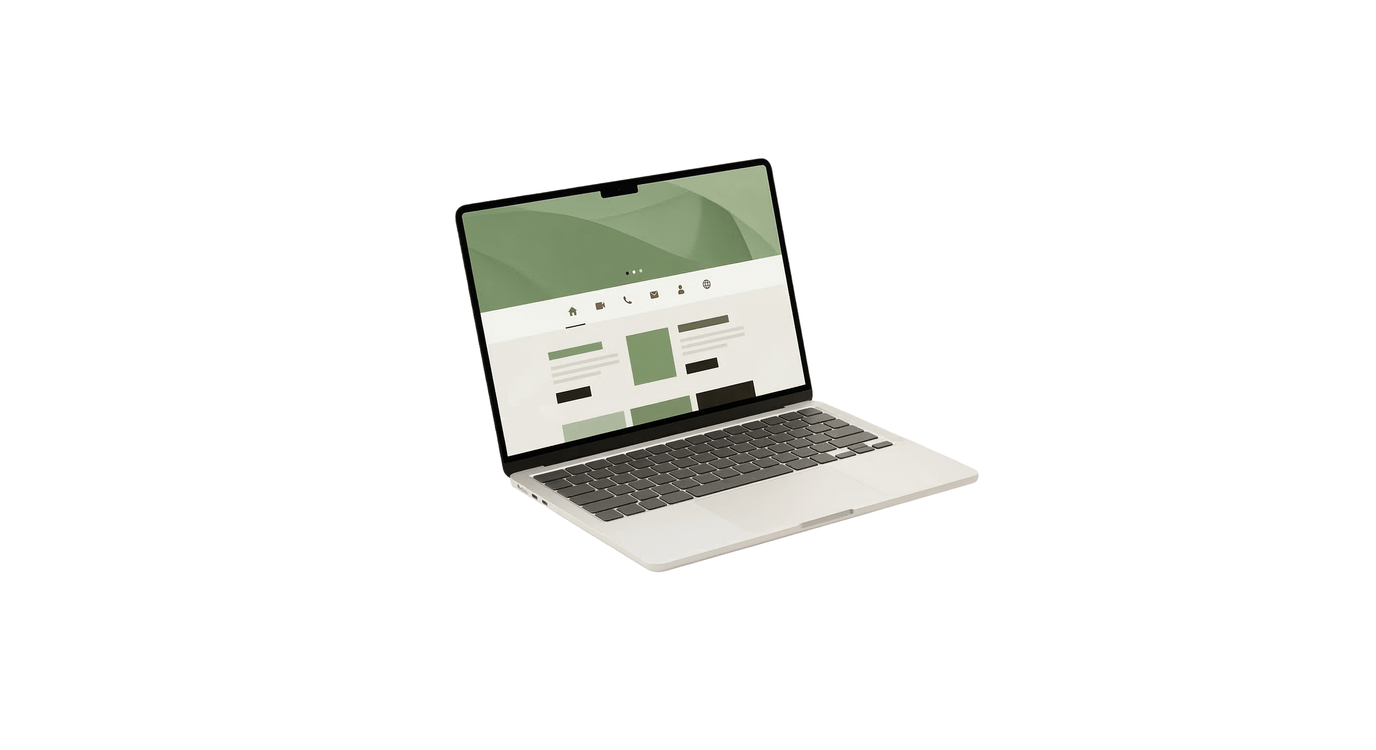 Laptop showing a clean website design